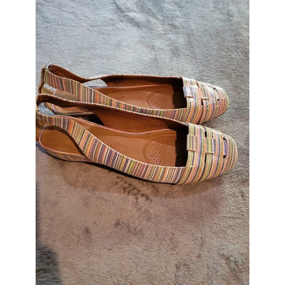Kenneth Cole Gentle Souls Leather Shoes Stripe Size 10 Multicolors